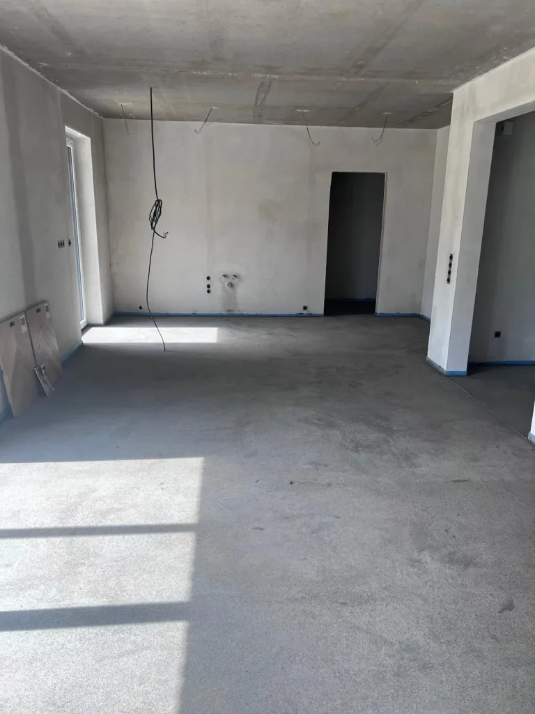 Rohbau des späteren Küchenraums vor dem Einbau